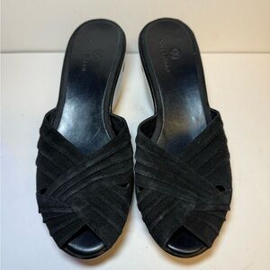 Cole Haan Nike Air Black Wedge Sandals (Heel, Leather Uppers, Round toe) size 8